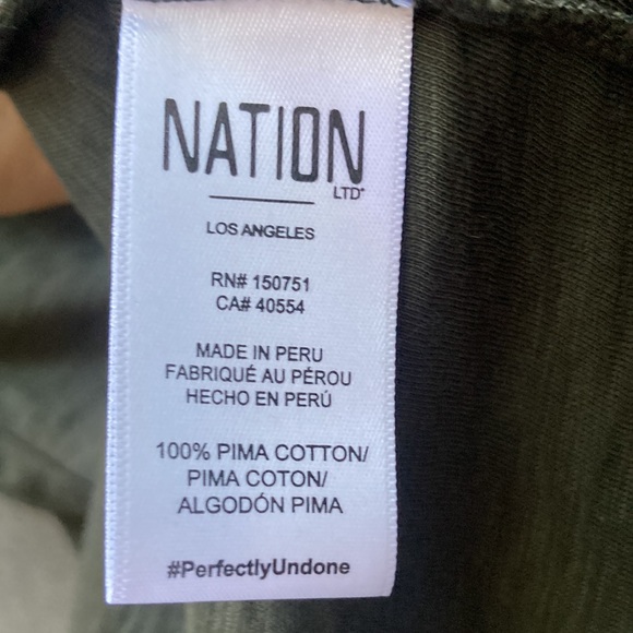 NWOT NATION LTD green long sleeved ruffle tee size XS - Picture 3 of 4